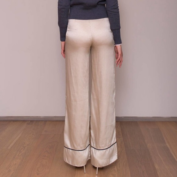 Moda Zeta Dotted Guy Pants Cream Satin Size 2 - Picture 3 of 9